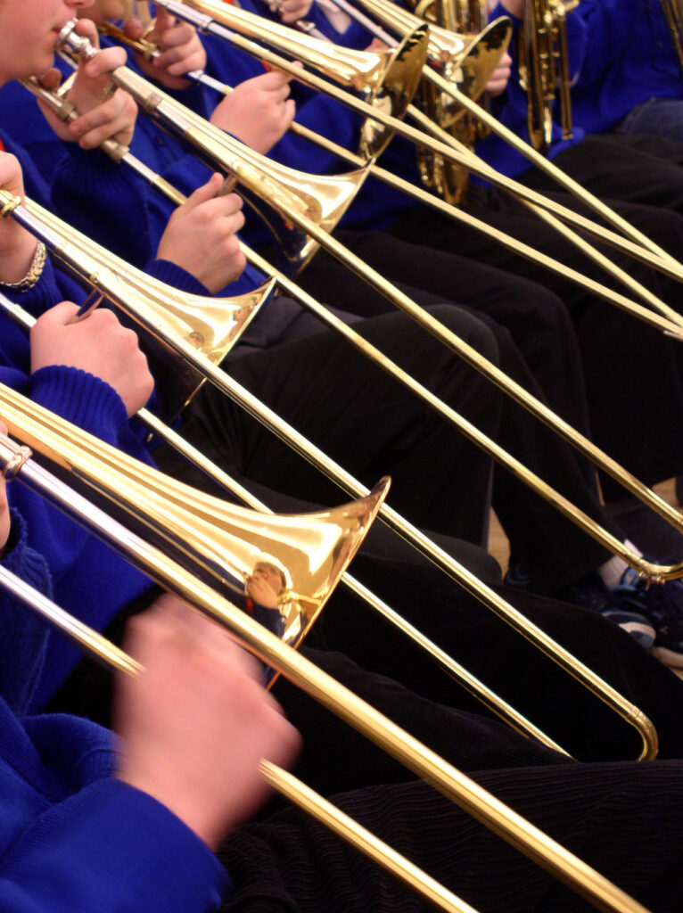 trombonsektionen i ett brassband